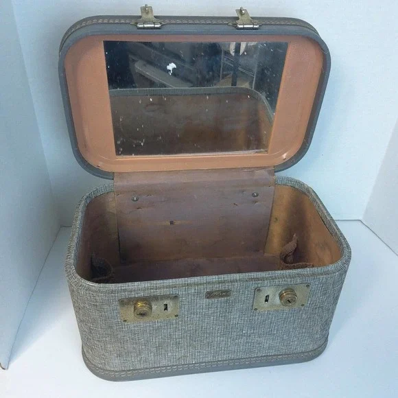 Vintage HORN Rice Stix St Louis Train Case No Key HTF luggage carry on lined - Picture 8 of 12